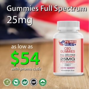 25mg Gummies - Full Spectrum - Patriots Relief CBD, America's Best CBD Company