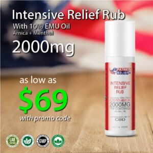 Patriots Relief CBD - 2000mg Intesive Relief Rub - America First CBD Company