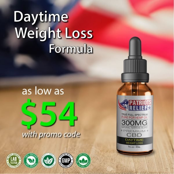 Daytime Weight Loss Formula NWL - Full Spectrum - Patriots Relief CBD, America First CBD Company