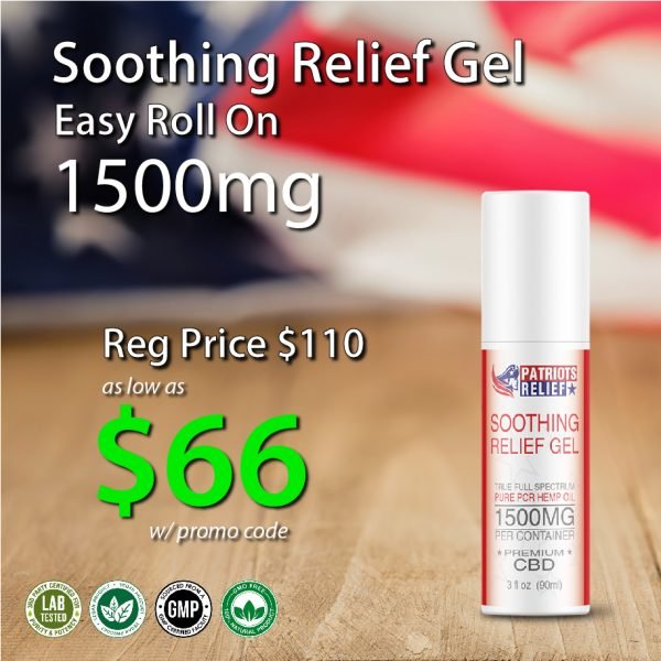 Patriots Relief CBD - 1500mg Soothing Relief Gel - America First CBD Brand