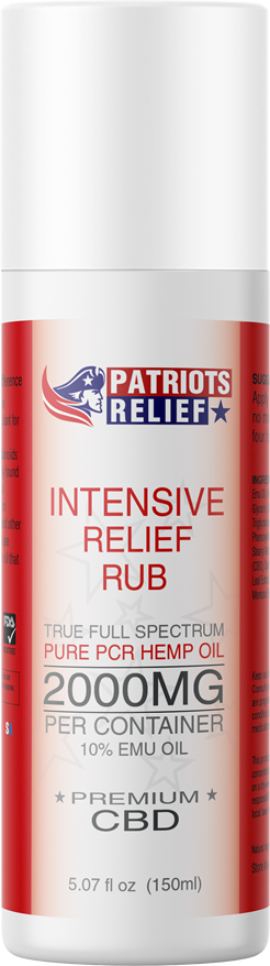 Patriots Relief CBD Intensive Relief Rub 2000mg - Patriots Relief CBD America's Best CBD Company.