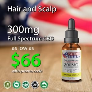 Hair and Scalp Formula 300mg Full Spectrum Pet Formula - Patriots Relief CBD, America's Best CBD Company