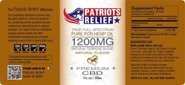 Premium, All Natural, Organic Equine Formula 1200mg CBD - Image 3