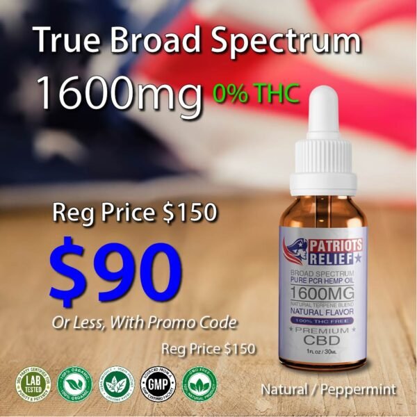 1600mg - True Broad-Spectrum CBD (0% THC)