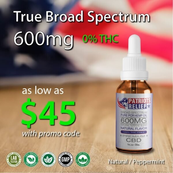 600mg - True Broad-Spectrum CBD (0% THC)