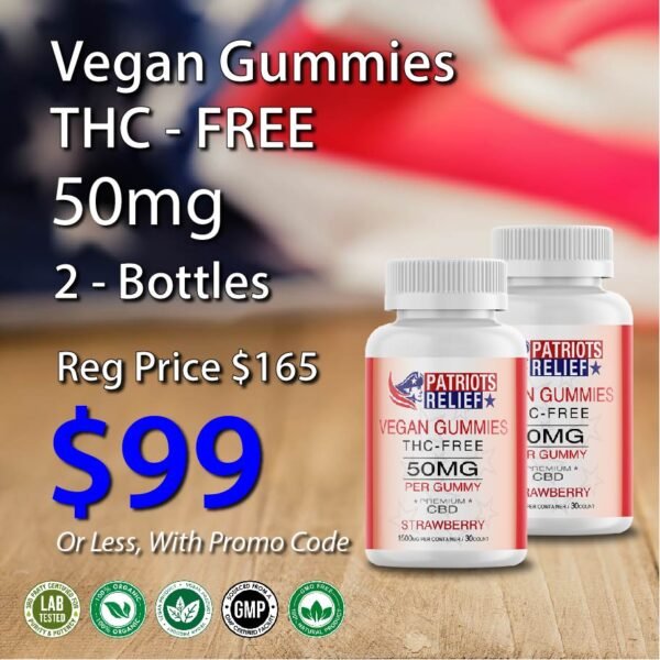 Combo-Vegan Gummies 50mg (THC-FREE)- 2-Pack