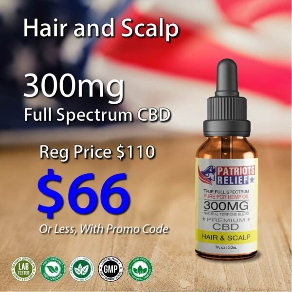 Hair and Scalp Formula 300mg Full Spectrum CBD