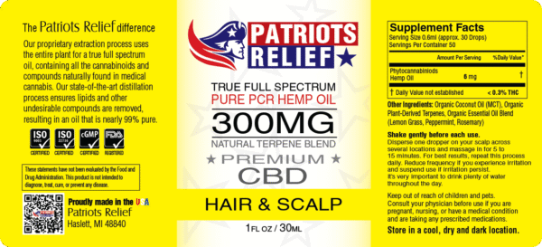Hair and Scalp Formula 300mg Full Spectrum CBD - Image 3