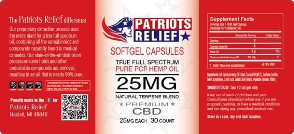 Softgel Capsules 25mg Full Spectrum - Image 3