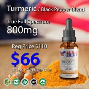 800mg - Full Spectrum CBD with Turmeric & Black Pepper Blend