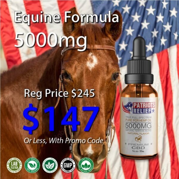 Premium, All Natural, Organic Equine Formula 5000mg CBD