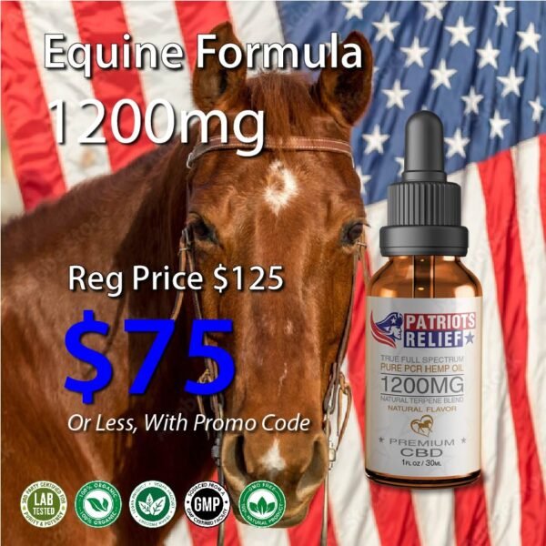 Premium, All Natural, Organic Equine Formula 1200mg CBD