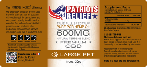 Large Pet 600mg Premium CBD - Image 2
