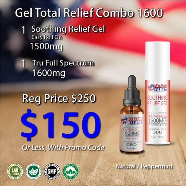 Gel and 1600 Full Tincture Total Relief Combo