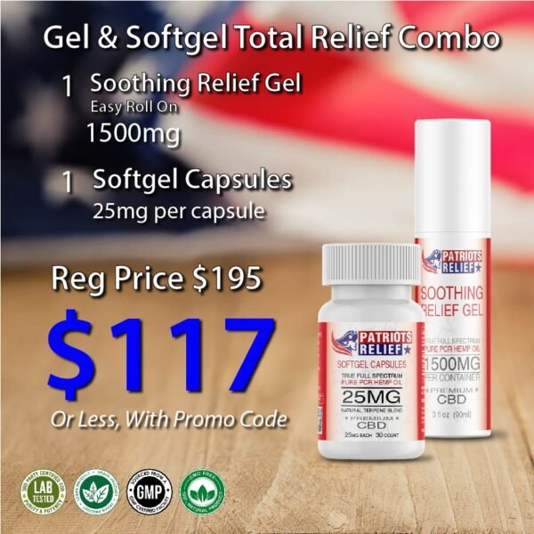 Gel and 25mg Softgel Total Relief Combo