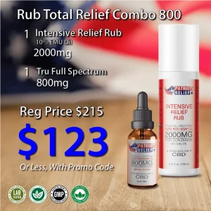 Patriots Relief Rub Total Relief 800 Combo — 800mg full spectrum CBD tincture and Intensive Relief Rub 2000mg jar